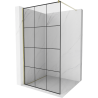 Mexen Kioto Walk-in Shower Wall 110 x 200 cm, Black Grid 8 mm, Gold - 800-110-101-50-77