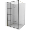 Mexen Kioto Walk-in Shower Wall 120 x 200 cm, Black Grid 8 mm, Gold - 800-120-101-50-77
