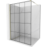 Mexen Kioto Walk-in Shower Screen 130 x 200 cm, Black Grid 8 mm, Gold - 800-130-101-50-77