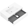 Mexen Rivel 80 cm bathroom cabinet with Otis sink, 1 drawer, grooved, white matte - 91A20-08023-1-BF01-W18M01