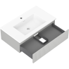Mexen Rivel 80 cm Bathroom Cabinet with Otis Sink, 1 Drawer, Ribbed, Gray Matte/White Matte - 91A20-08023-1-BF62-W18M01