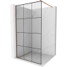 Mexen Kioto Walk-in shower wall 110 x 200 cm, black grid 8 mm, pink gold - 800-110-101-60-77