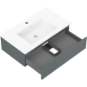 Mexen Rivel bathroom cabinet 80 cm with sink Otis, 1 drawer, grooved, matte graphite/white matte - 91A20-08023-1-BF66-W18M01