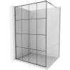 Mexen Kioto Walk-In Shower Wall 130 x 200 cm, Black Grid 8 mm, Rose Gold - 800-130-101-60-77