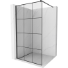 Mexen Kioto Walk-in shower wall 100 x 200 cm, black grid 8 mm, black - 800-100-101-70-77