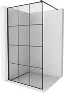 Mexen Kioto Walk-in Shower Panel 110 x 200 cm, Black Grid 8 mm, Black - 800-110-101-70-77