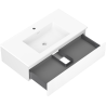 Mexen Rivel bathroom cabinet 90 cm with Otis sink, 1 drawer, grooved, white matte - 91A20-09023-1-BF01-W18M01
