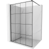 Mexen Kioto shower screen 130 x 200 cm, Transparent/Black pattern 8 mm, Black - 800-130-101-70-77