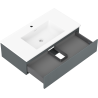 Mexen Rivel 90 cm bathroom cabinet with Otis washbasin, 1 drawer, fluted, matte graphite/white matte - 91A20-09023-1-BF66-W18M01