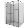 Mexen Kioto Walk-in Shower Wall 120 x 200 cm, Black Pattern 8 mm, Gold - 800-120-101-50-78