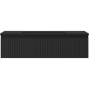 Mexen Rivel 90 cm bathroom cabinet with Otis sink, 1 drawer, grooved, matte black - 91A20-09023-1-BF71-W18M71
