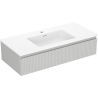 Mexen Rivel Bathroom Cabinet 100 cm with Otis Sink, 1 Drawer, Fluted, Gray Matte/White Matte - 91A20-10023-1-BF62-W18M01