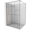 Mexen Kioto shower screen 80 x 200 cm, Transparent/Black pattern 8 mm, Rose gold - 800-080-101-60-78