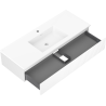 Mexen Rivel bathroom cabinet 120 cm with Otis washbasin, 1 drawer, fluted, white matte - 91A20-12023-1-BF01-W18M01