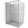 Mexen Kioto Walk-in Shower Screen 110 x 200 cm, Black Pattern 8 mm, Rose Gold - 800-110-101-60-78