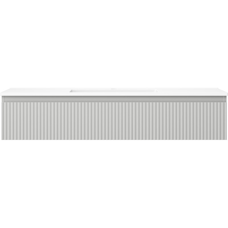 Mexen Rivel 120 cm bathroom cabinet with Otis sink, 1 drawer, grooved, gray matte/white matte - 91A20-12023-1-BF62-W18M01