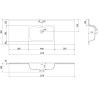 Mexen Rivel 120 cm bathroom cabinet with Otis sink, 1 drawer, grooved, gray matte/white matte - 91A20-12023-1-BF62-W18M01