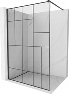 Mexen Kioto Walk-in Shower Screen 70 x 200 cm, Black Pattern 8 mm, Black - 800-070-101-70-78
