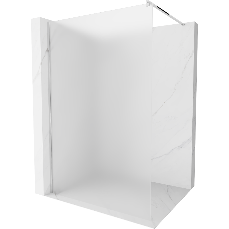 Mexen Kioto Walk-in Shower Wall 130 x 200 cm, Frosted 8 mm, Chrome - 800-130-101-01-30