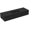 Mexen Rivel bathroom cabinet 140 cm with Otis sink, 1 drawer, grooved, black matte - 91A20-14023-1-BF71-W18M71
