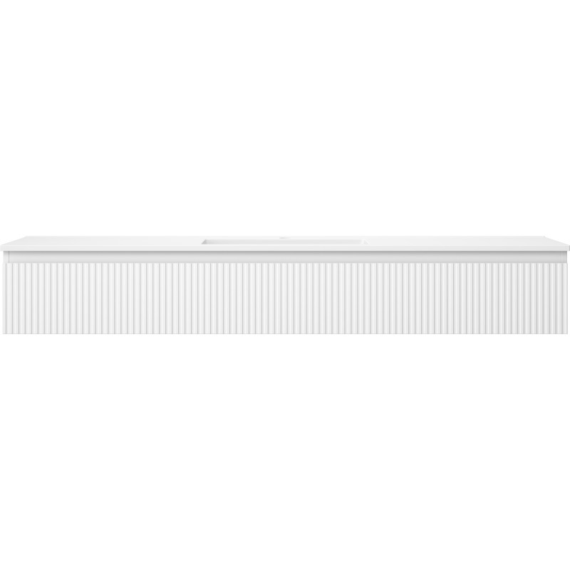Mexen Rivel 160 cm Bathroom Cabinet with Sink Otis, 1 Drawer, Grooved, White Matte - 91A20-16023-1-BF01-W18M01