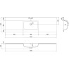 Mexen Rivel 160 cm Bathroom Cabinet with Sink Otis, 1 Drawer, Grooved, White Matte - 91A20-16023-1-BF01-W18M01