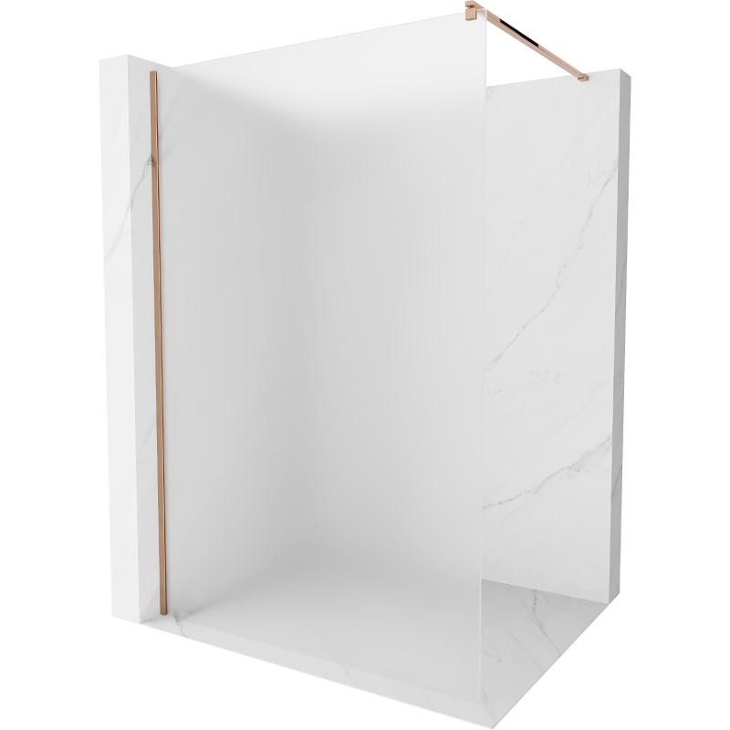 Mexen Kioto shower screen 140 x 200 cm, Frosted 8 mm, Rose gold - 800-140-101-60-30