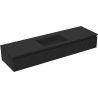 Mexen Rivel bathroom cabinet 160 cm with Otis sink, 1 drawer, fluted, black matte - 91A20-16023-1-BF71-W18M71