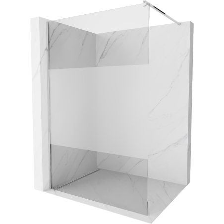 Mexen Kioto walk-in shower wall 130 x 200 cm, transparent/frosted 8 mm, chrome - 800-130-101-01-35
