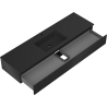 Mexen Rivel bathroom cabinet 160 cm with Otis sink, 1 drawer, fluted, black matte - 91A20-16023-1-BF71-W18M71