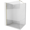 Mexen Kioto Walk-in Shower Wall 130 x 200 cm, Transparent/Frosted 8 mm, Gold - 800-130-101-50-35