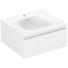 Mexen Rivel bathroom cabinet 50 cm with Vela sink, 1 drawer, fluted, white matte - 91A20-05023-1-BF01-W23M01