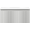 Mexen Rivel 50 cm bathroom cabinet with Vela washbasin, 1 drawer, grooved, gray matte/white matte - 91A20-05023-1-BF62-W23M01