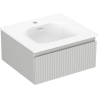 Mexen Rivel bathroom cabinet 50 cm with Vela sink, 1 drawer, grooved, gray matt/white matt - 91A20-05023-1-BF62-W23M01