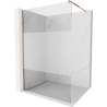 Mexen Kioto Walk-in Shower Wall 130 x 200 cm, transparent/frosted 8 mm, rose gold - 800-130-101-60-35