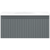 Mexen Rivel bathroom cabinet 50 cm with Vela sink, 1 drawer, fluted, graphite matte/white matte - 91A20-05023-1-BF66-W23M01