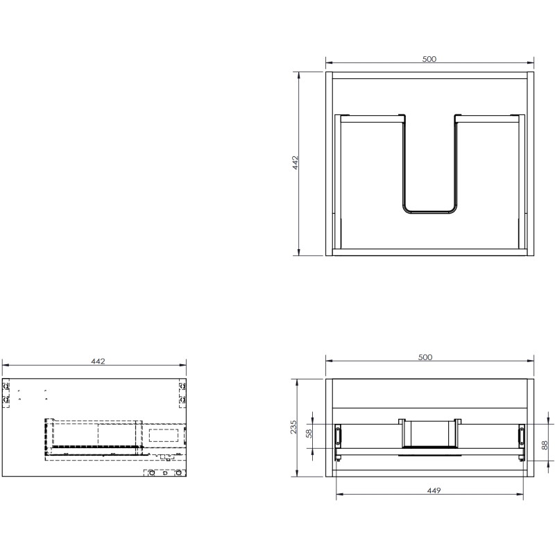 Mexen Rivel bathroom cabinet 50 cm with Vela sink, 1 drawer, fluted, graphite matte/white matte - 91A20-05023-1-BF66-W23M01