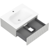Mexen Rivel bathroom cabinet 60 cm with sink Vela, 1 drawer, fluted, matte gray/white matte - 91A20-06023-1-BF62-W23M01