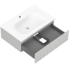 Mexen Rivel bathroom cabinet 70 cm with Vela washbasin, 1 drawer, fluted, grey matte/white matte - 91A20-07023-1-BF62-W23M01