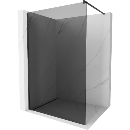 Mexen Kioto Walk-in shower wall 130 x 200 cm, graphite 8 mm, black - 800-130-101-70-40