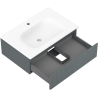 Mexen Rivel 70 cm Bathroom Cabinet with Vela Sink, 1 Drawer, Grooved, Matte Graphite/Matte White - 91A20-07023-1-BF66-W23M01