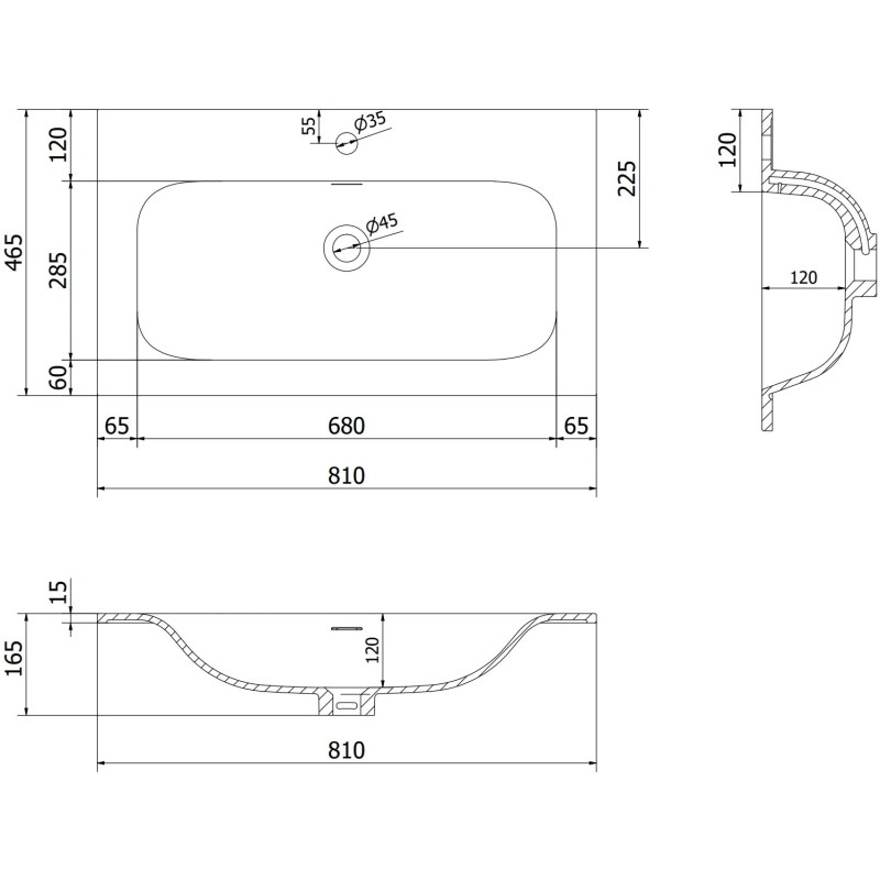 Mexen Rivel bathroom cabinet 80 cm with Vela washbasin, 1 drawer, fluted, white matte - 91A20-08023-1-BF01-W23M01