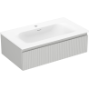 Mexen Rivel bathroom cabinet 80 cm with Vela sink, 1 drawer, grooved, gray matte/white matte - 91A20-08023-1-BF62-W23M01