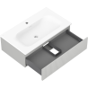 Mexen Rivel 80 cm bathroom cabinet with Vela sink, 1 drawer, fluted, gray matte/white matte - 91A20-08023-1-BF62-W23M01