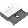 Mexen Rivel bathroom cabinet 80 cm with Vela sink, 1 drawer, fluted, graphite matte/white matte - 91A20-08023-1-BF66-W23M01