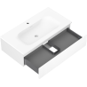 Mexen Rivel bathroom cabinet 90 cm with Vela sink, 1 drawer, grooved, white matte - 91A20-09023-1-BF01-W23M01