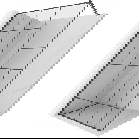 Mexen Kioto shower screen 100 x 200 cm, Transparent/Black pattern 8 mm, Black - 800-100-101-70-78
