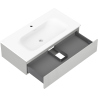 Mexen Rivel 90 cm Bathroom Cabinet with Vela Sink, 1 Drawer, Grooved, Gray Matte/White Matte - 91A20-09023-1-BF62-W23M01