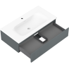 Mexen Rivel bathroom cabinet 90 cm with Vela sink, 1 drawer, fluted, matte graphite/white matte - 91A20-09023-1-BF66-W23M01