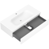Mexen Rivel bathroom cabinet 100 cm with Vela sink, 1 drawer, grooved, matte white - 91A20-10023-1-BF01-W23M01